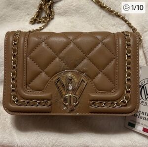 Valentino Taupe Crossbody Quilted Thin Strap NWT
